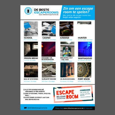 Inscrição nº 31 do Concurso para                                                 Design A6 flyer for an escape room review website
                                            
