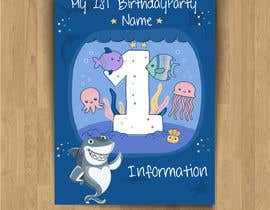 #12 pёr Child Birthday Invitation Card - Shark Theme nga MFGraphicDesign