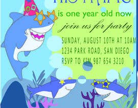 #10 pёr Child Birthday Invitation Card - Shark Theme nga UrbanArti5t