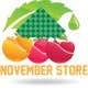 Icône de la proposition n°12 du concours                                                     Design for an old shop selling nutrality and be named november store
                                                