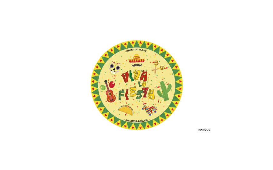 Tävlingsbidrag #4 för                                                 Fun and Festive Circular Fiesta Pin/Button Design
                                            