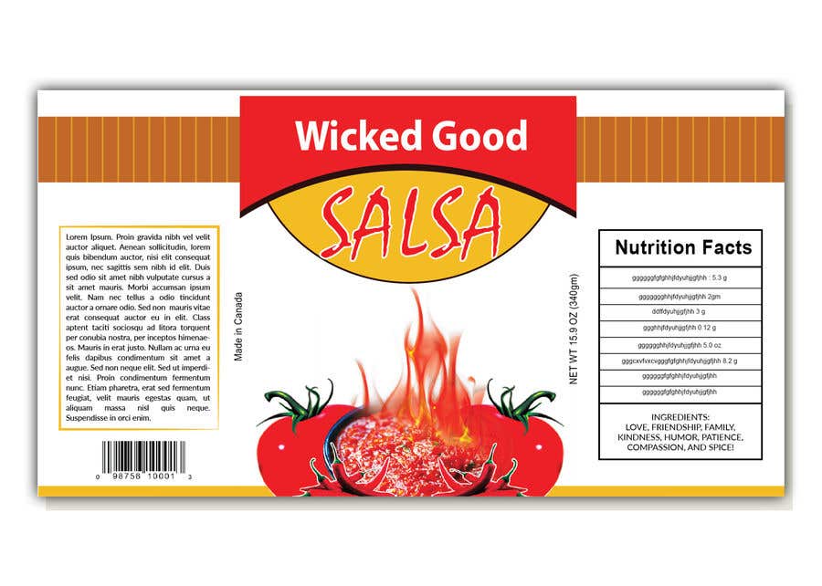 Kilpailutyö #2 kilpailussa                                                 wicked good salsa label (has to be editable)
                                            