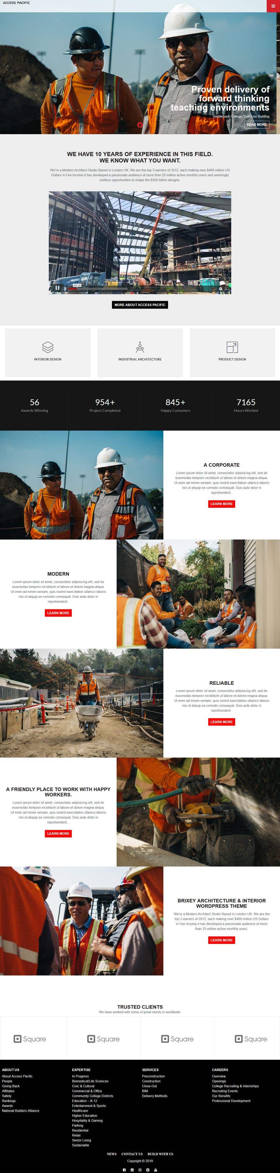 Proposition n°33 du concours                                                 Design a new homepage for a construction company.
                                            