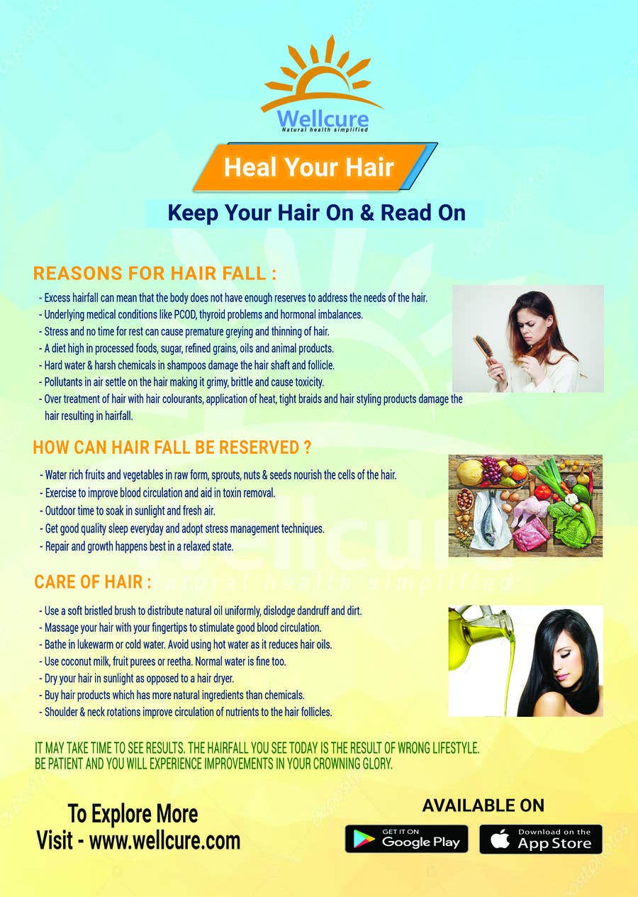 Contest Entry #3 for                                                 Poster design for wellcure - Heal Your Hair
                                            