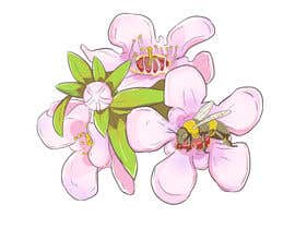 #15 para Graphic Illustration of Manuka Flower With a Honey Bee on it de zaphiere