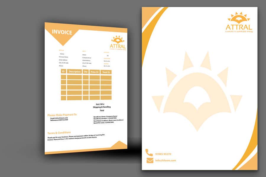 Konkurrenceindlæg #7 for                                                 Design a letterhead and invoice template
                                            