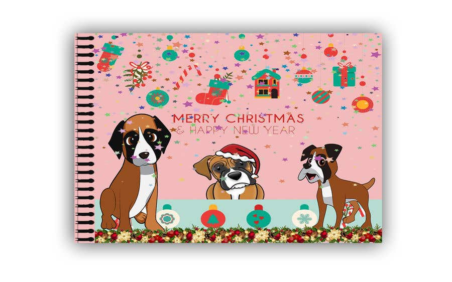 Contest Entry #11 for                                                 Christmas cards with comical mischievous boxer puppies .
                                            