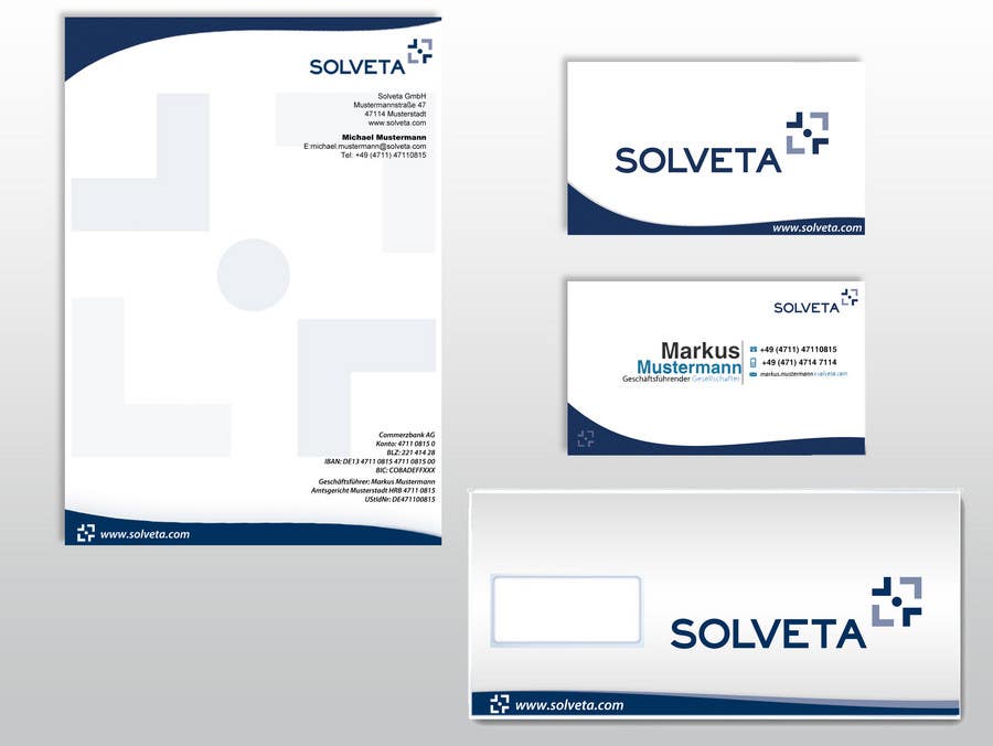 Natečajni vnos #60 za                                                 Letterhead, Envelopes, Business Cards and more for Solveta
                                            