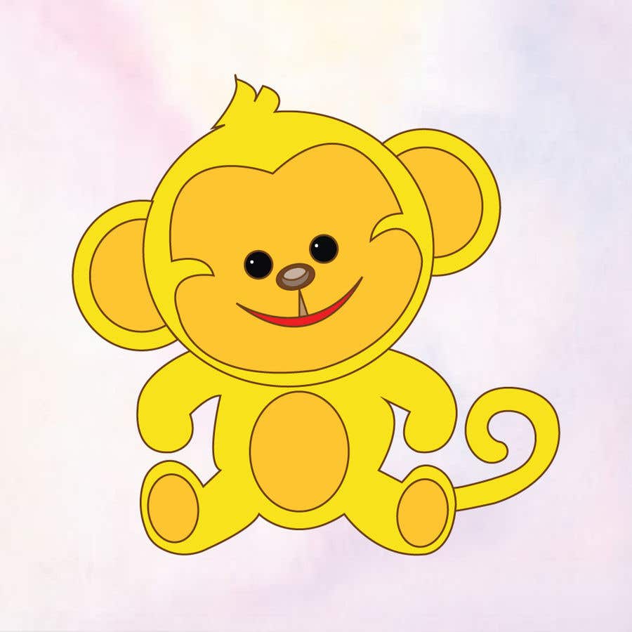 Entry #88 by Arozia for draw a cartoon image of a yellow monkey