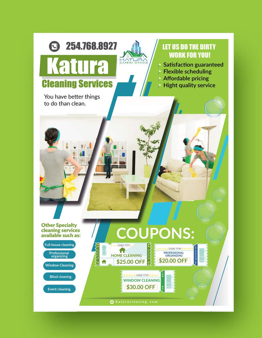 Penyertaan Peraduan #26 untuk                                                 Flyer for my cleaning business
                                            