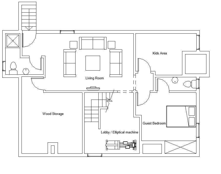 Proposta in Concorso #15 per                                                 Design Floor plans for finished basement
                                            
