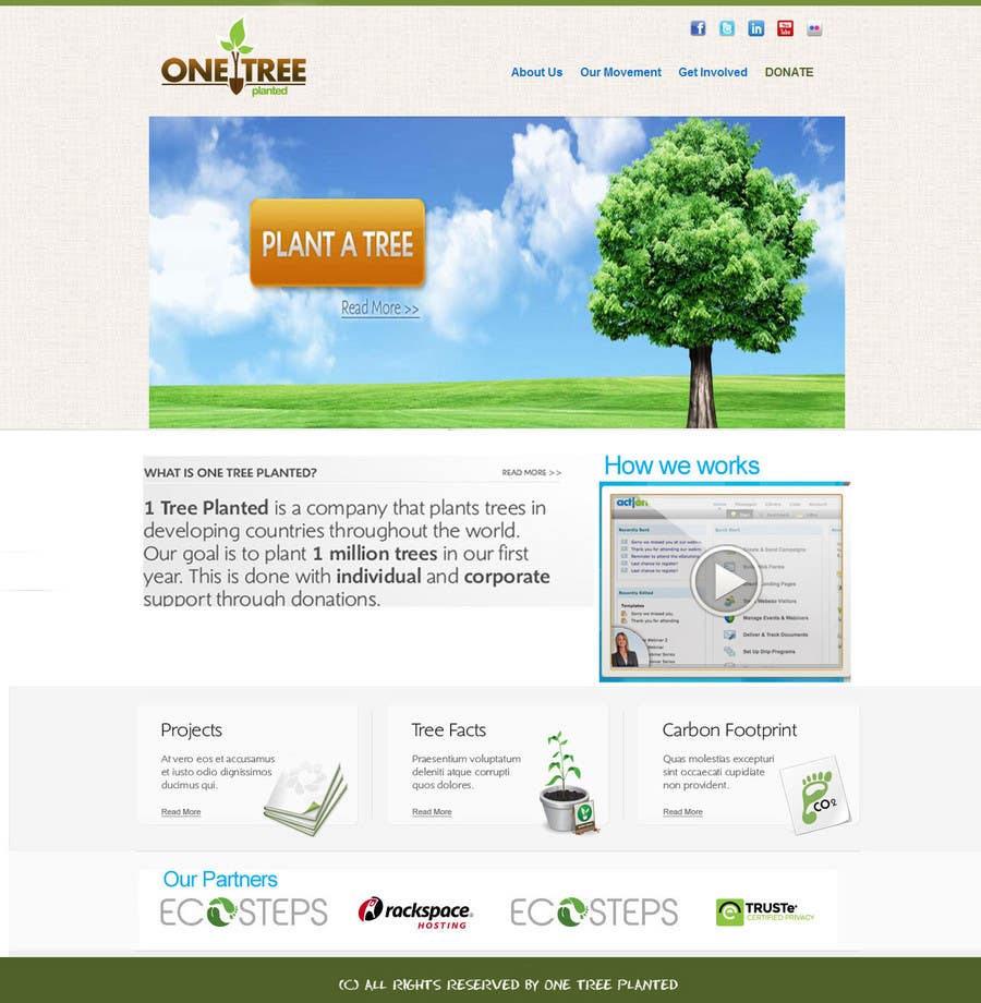 Participación en el concurso Nro.125 para                                                 Website Design for 1 Tree Planted
                                            