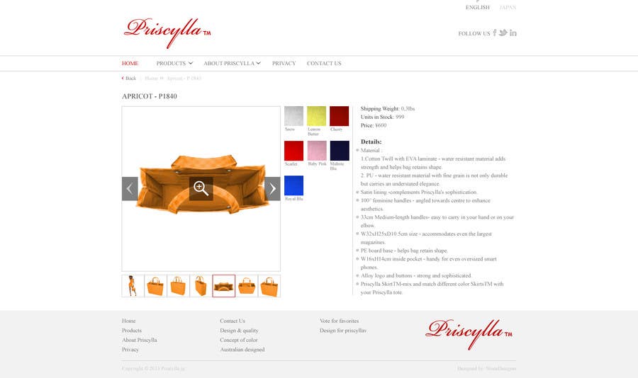 Penyertaan Peraduan #37 untuk                                                 Website Design for Women's Tote Bags
                                            