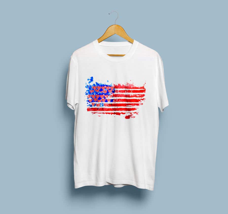 Proposition n°92 du concours                                                 T-Shirt Design "US Flag with Bleeding Hearts - Brushed Painted"
                                            