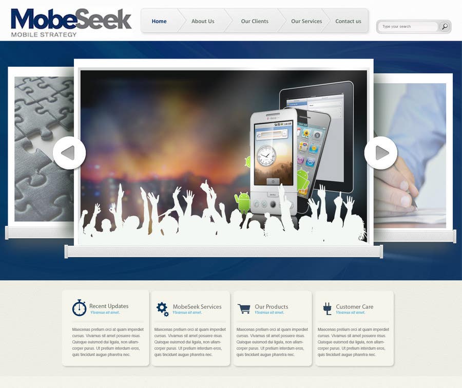 Wettbewerbs Eintrag #37 für                                                 Website Design for MobeSeek - mobile strategy agency
                                            