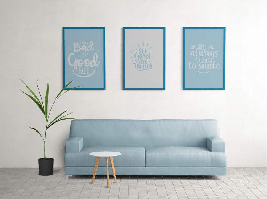 Contest Entry #4 for                                                 Mockup for 5 posters in a room with a modern interior design
                                            
