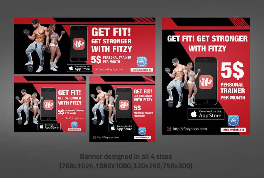 Contest Entry #40 for                                                 Banners for Mobile Fitness App
                                            