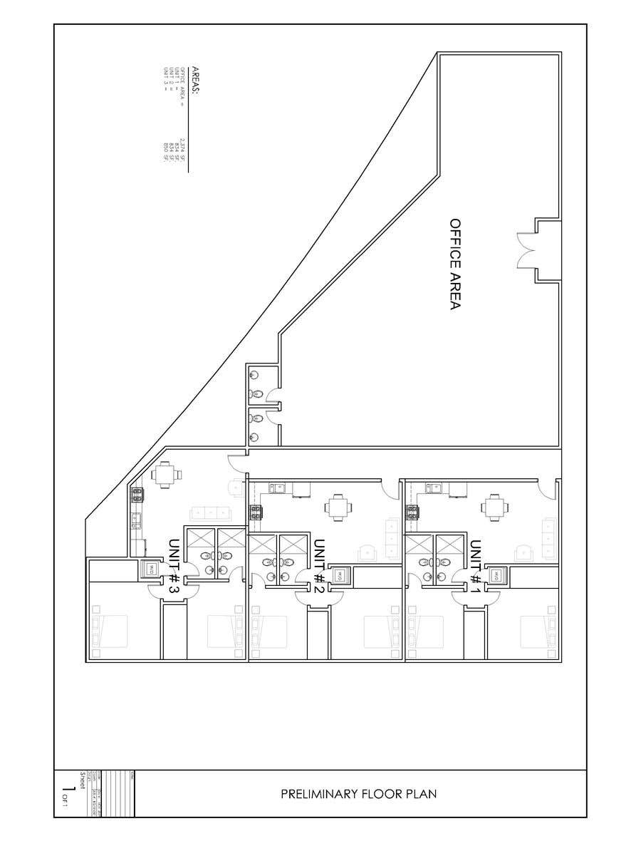 Intrarea #6 pentru concursul „                                                Floor plan for small mixed-use building
                                            ”