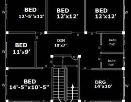 #7 pentru Interior Plan for. conversion of one bedroom flat into 2 bedroom de către akforkan