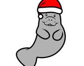 #54 for T-shirt design manatee with Christmas hat by jenold70