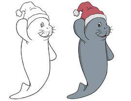 #40 for T-shirt design manatee with Christmas hat by gumelarkrisna1
