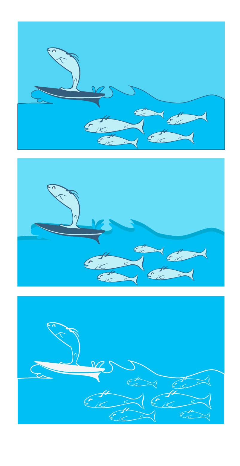 Contest Entry #37 for                                                 Cartoon for Salmon Swimming Upstream
                                            