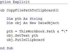 Nro 4 kilpailuun Excel VBA Copy File Path to Clipboard käyttäjältä vsprybhanu