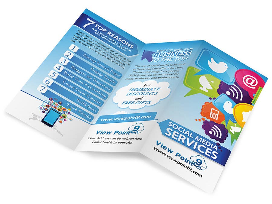 
                                                                                                                        Proposition n°                                            6
                                         du concours                                             Tri-Fold Brochure Design for Social Media Marketing Sevices
                                        