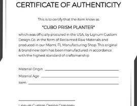 #22 untuk Design a Certificate of Authenticity oleh jayantika18