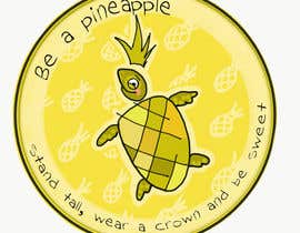 #31 para 3x3 circle pineapple and sea turtle sticker de marinaChe