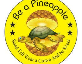 #18 para 3x3 circle pineapple and sea turtle sticker por hisobujmolla