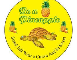 #25 para 3x3 circle pineapple and sea turtle sticker de hisobujmolla