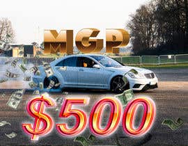 #50 for Download this https://we.tl/t-ornOPQm08w and edit it. Add the Text: MGP + $500. The word MGP should be placed on the roof in 3D and the Word $500 half tilted based on the car in 3D.  It should look realistic. Finally size 3500 x 3500 pixel. Thank you by aks2oyd6s