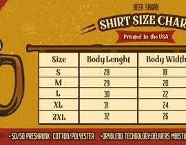 Nro 12 kilpailuun Design me a sizing guide (shirt measurements) image for my branded t-shirts. käyttäjältä princetravis01