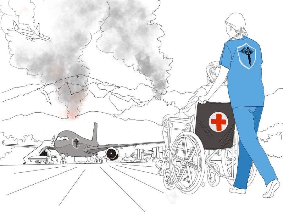Contest Entry #9 for                                                 Illustration for a theme:  Hospital Jets Crashing
                                            