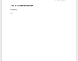 Nro 2 kilpailuun Communication template käyttäjältä jakerodger