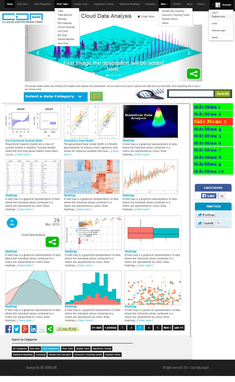 Contest Entry #9 for                                                 Improve our cloud data analysis website and create a landing page for it
                                            