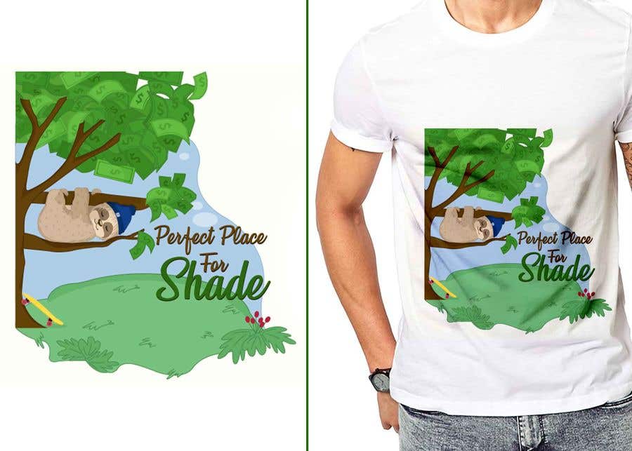 Kilpailutyö #25 kilpailussa                                                 Design for a T-Shirt/Hoodie (sleeping sloth in a money tree)
                                            