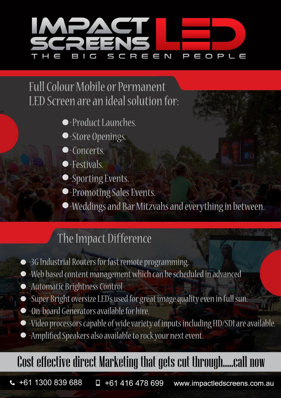 Contest Entry #5 for                                                 Design a Flyer for Impact LED Screens
                                            