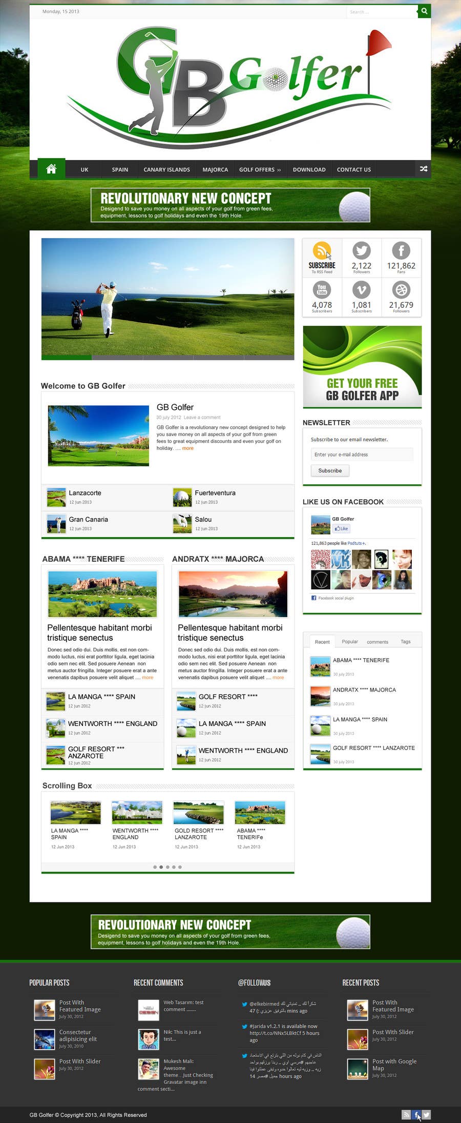 Penyertaan Peraduan #8 untuk                                                 Wordpress Theme Design for GB Golfer
                                            