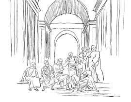 #4 for A new drawing of the philosopher Plato teaching his pupils. In a setting of an ancient Athenian academy. by berragzakariae