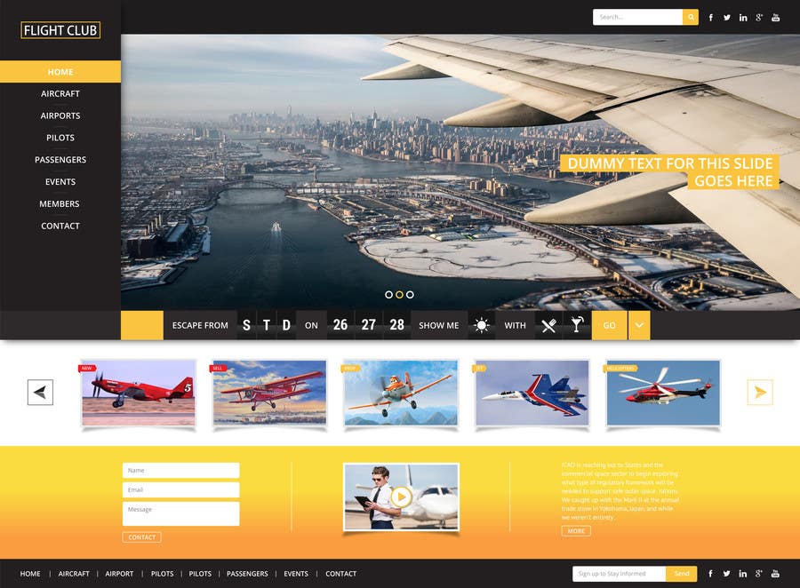 Wasilisho la Shindano #10 la                                                 Design a FUN and AWESOME Aviation Website Design for Flight Club
                                            