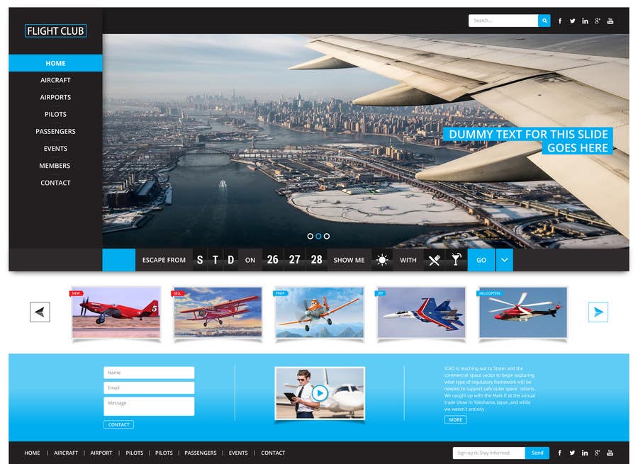 Proposition n°33 du concours                                                 Design a FUN and AWESOME Aviation Website Design for Flight Club
                                            