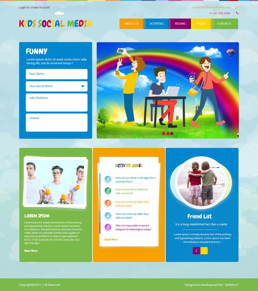 Contest Entry #5 for                                                 Design a Website Mockup for Kids Social Media site
                                            