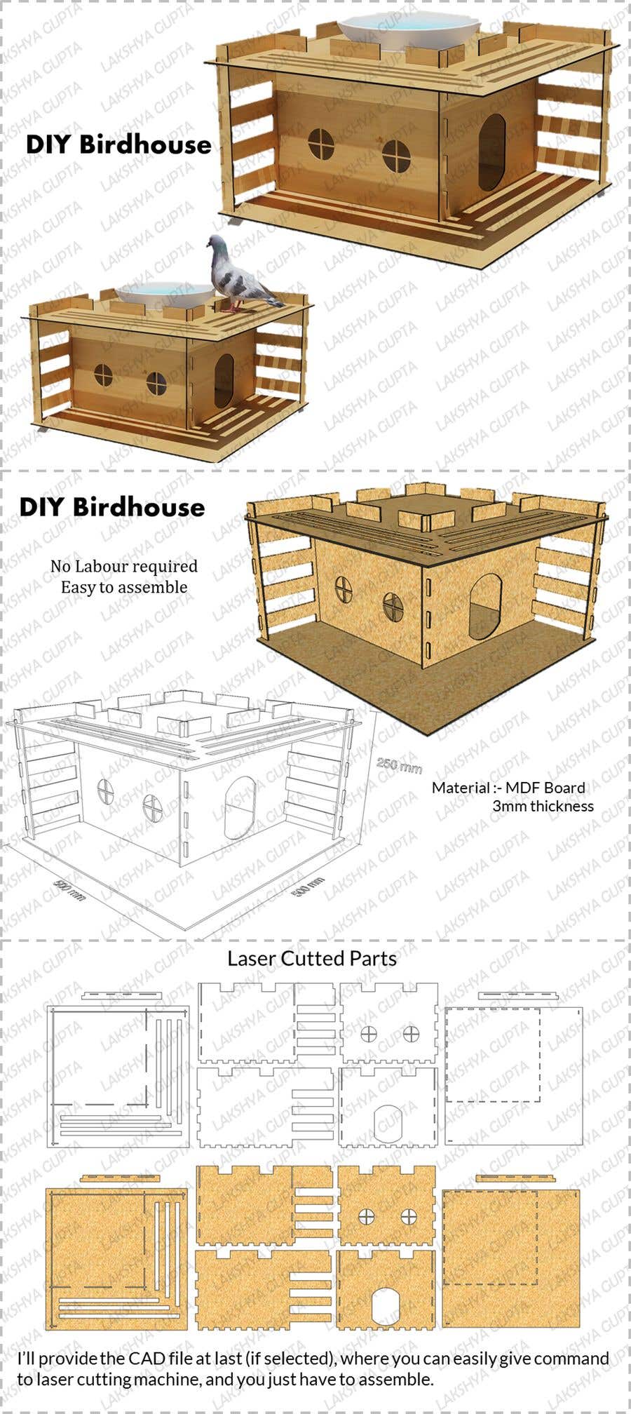 Inscrição nº 32 do Concurso para                                                 Make a series of building plans for birdhouses (Fun job!)
                                            
