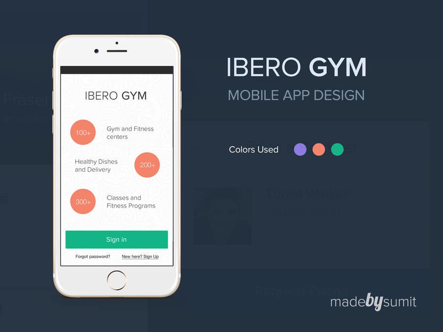 Proposta in Concorso #10 per                                                 Design an App Mockup for a Gym
                                            