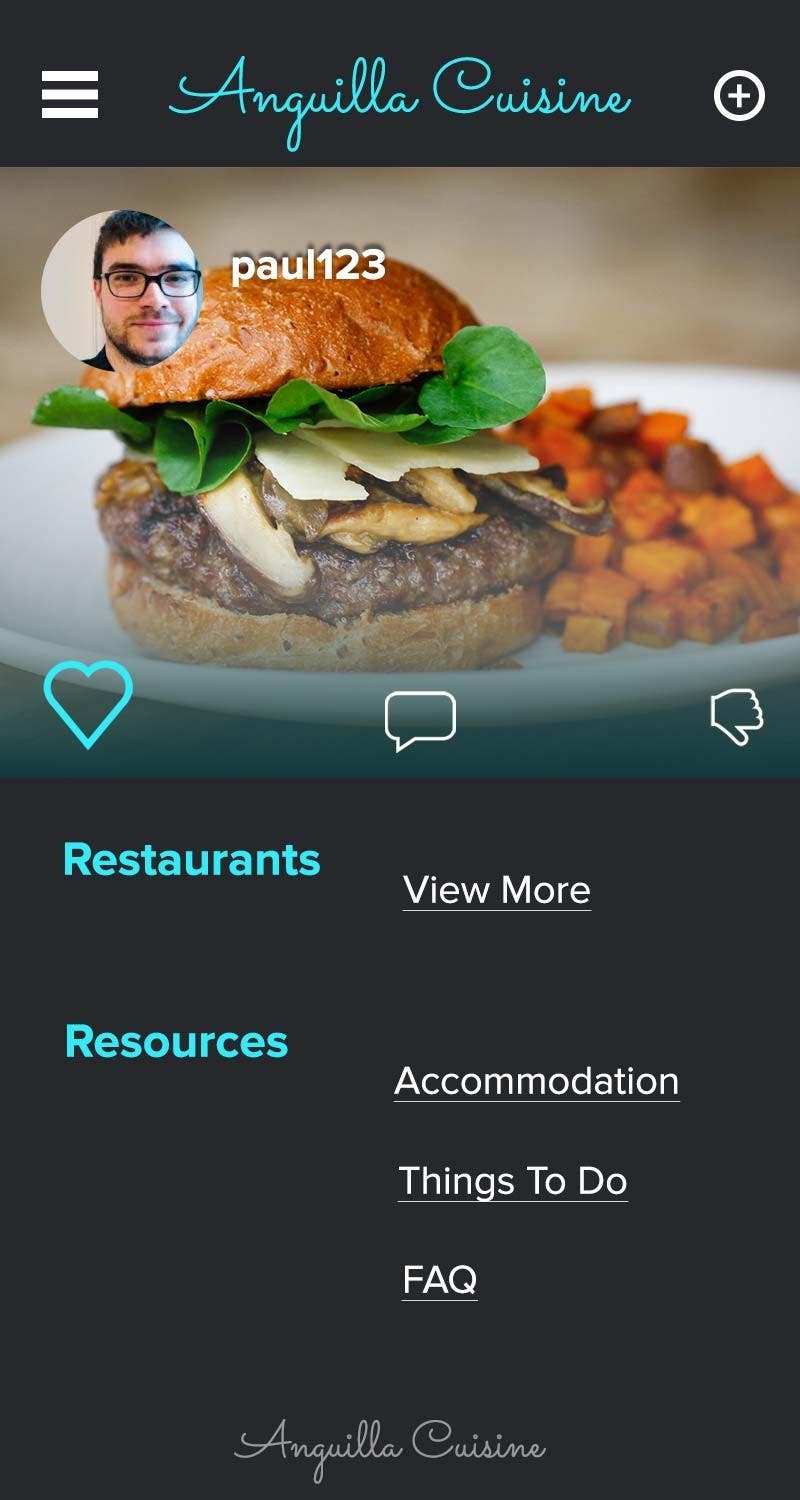 
                                                                                                                        Contest Entry #                                            10
                                         for                                             Anguilla Cuisine App UI Mockup
                                        