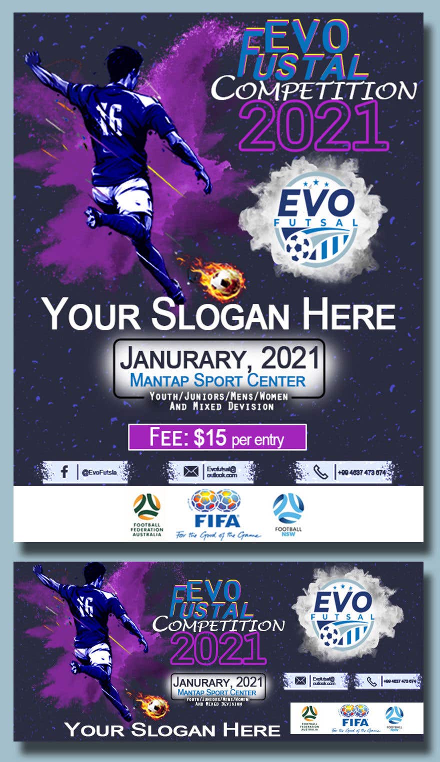 Contest Entry #39 for                                                 Create Me 1 x Flyer and 1 x Banner for my Facebook page, For my Futsal Competitions and Company
                                            