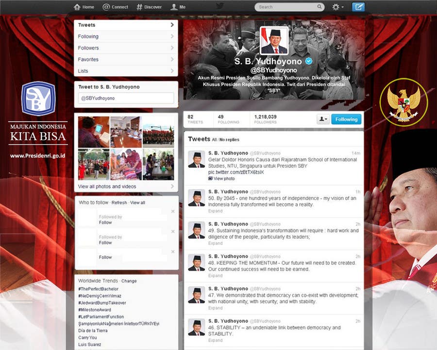 Kilpailutyö #153 kilpailussa                                                 Twitter @SBYudhoyono Indonesian President Design Contest #Presidentwit
                                            