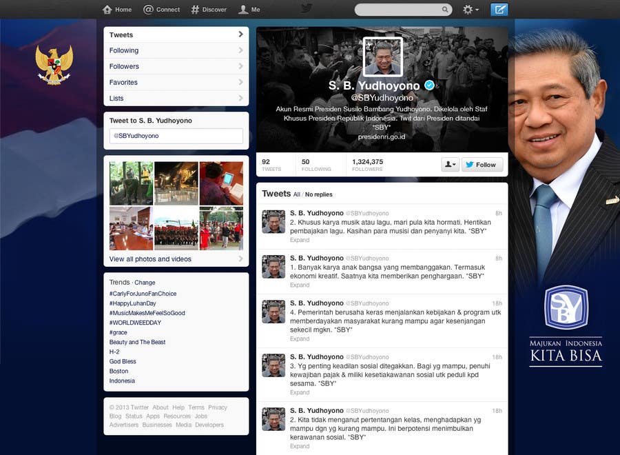 Inscrição nº 46 do Concurso para                                                 Twitter @SBYudhoyono Indonesian President Design Contest #Presidentwit
                                            